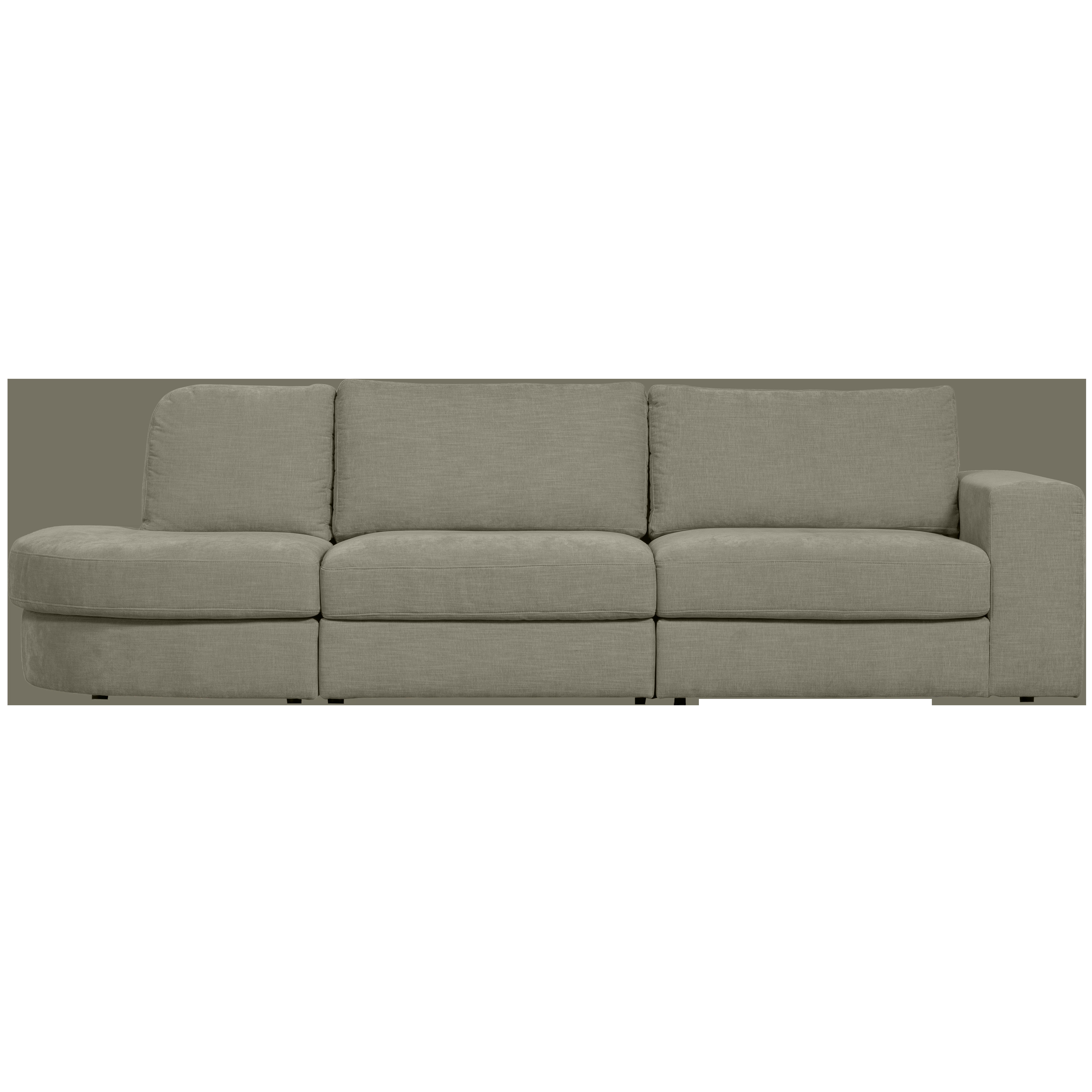 0 - Canapé 2,5 places gauche en tissu gris chaud