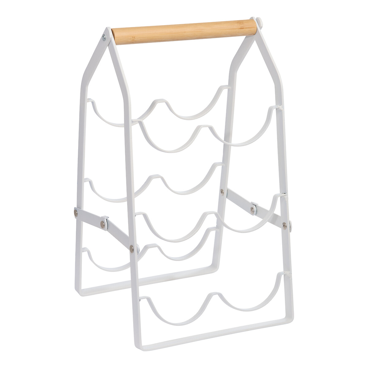 Garrafeira dobrável para 6 garrafas branco