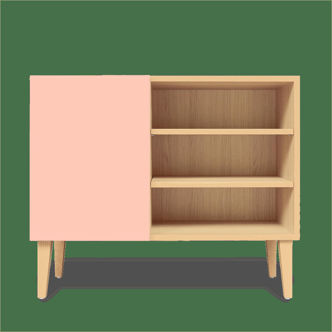 BEKY - Petit buffet, 3 étagères en rose blush - 75*90*40