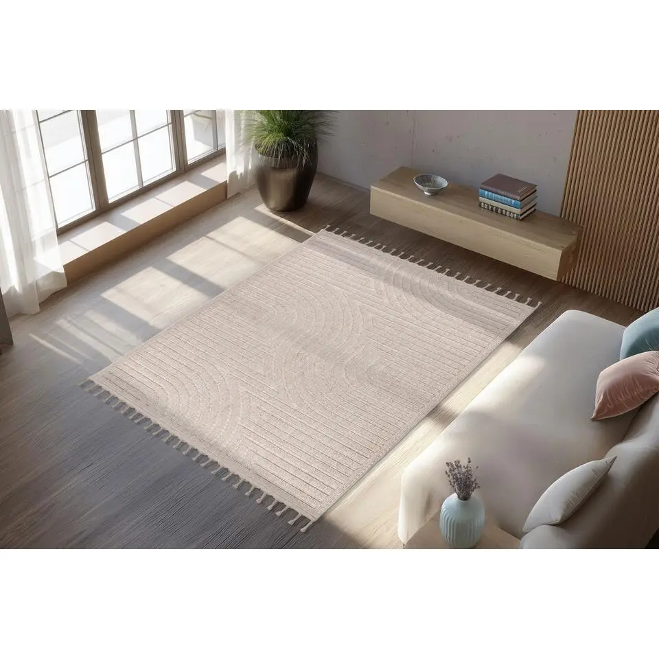 Lalee Luxor Tapijt Japandi stijl - Hoog laag effect 80x150 cm