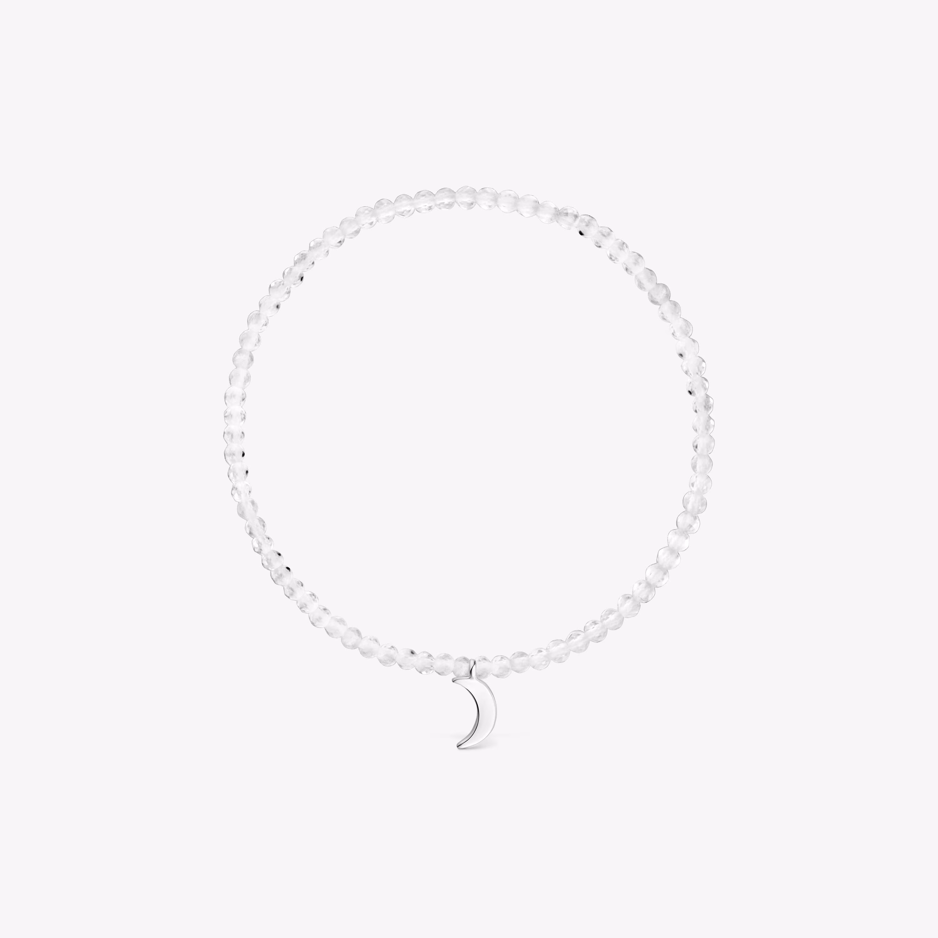 Pulsera elástica con cuarzo cristal de roca y luna de plata TOUS Motivos