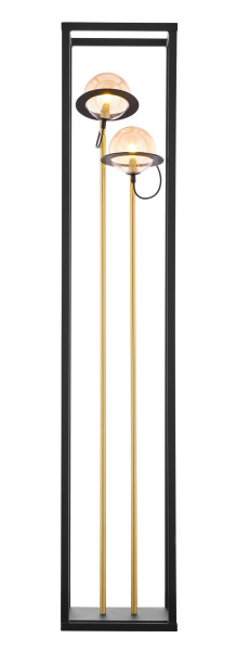Lampa stojąca PLANET nowoczesna czarno-złoto-bursztynowy 2xG9x15W Jupiter