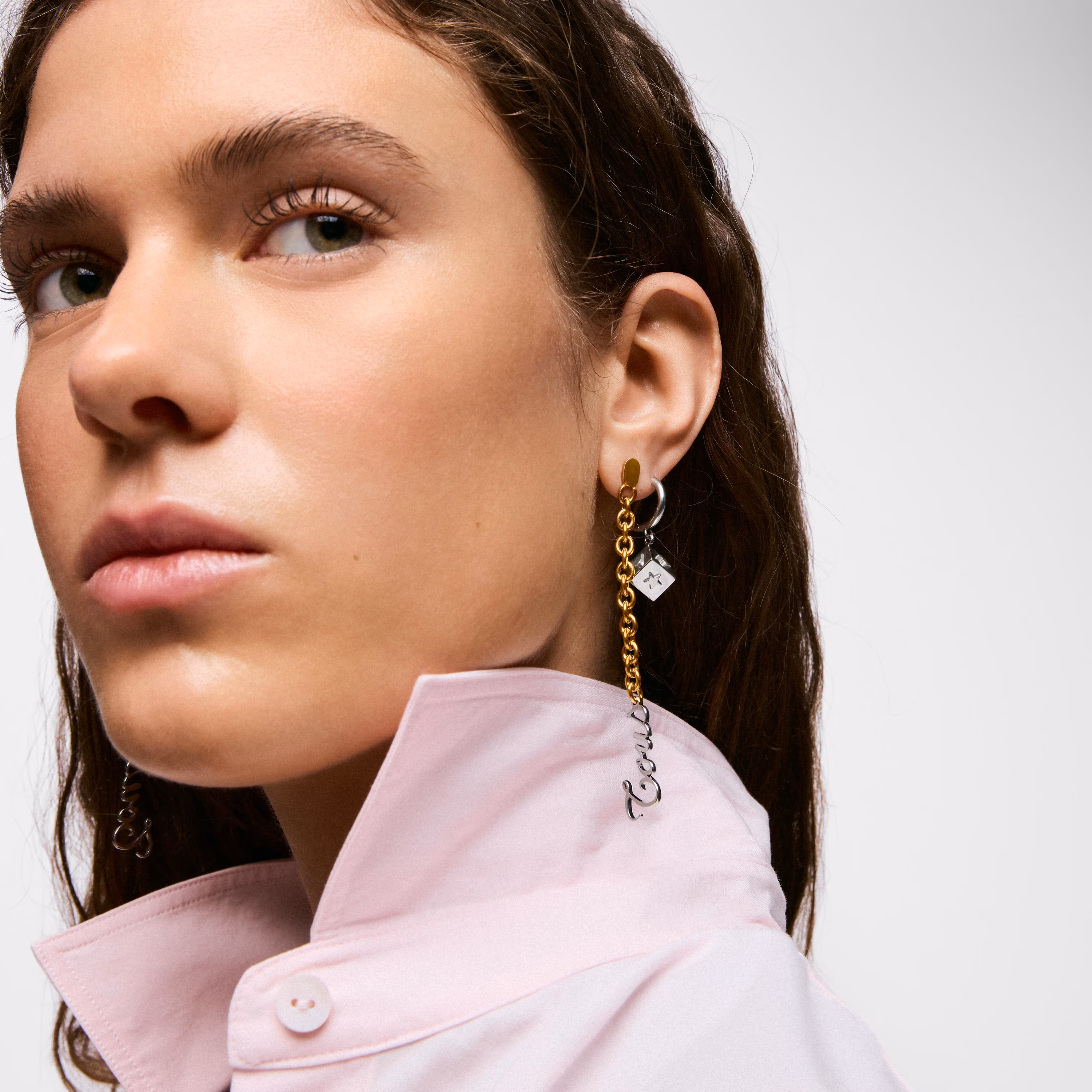 Pendientes largos de acero bicolor TOUS Charming