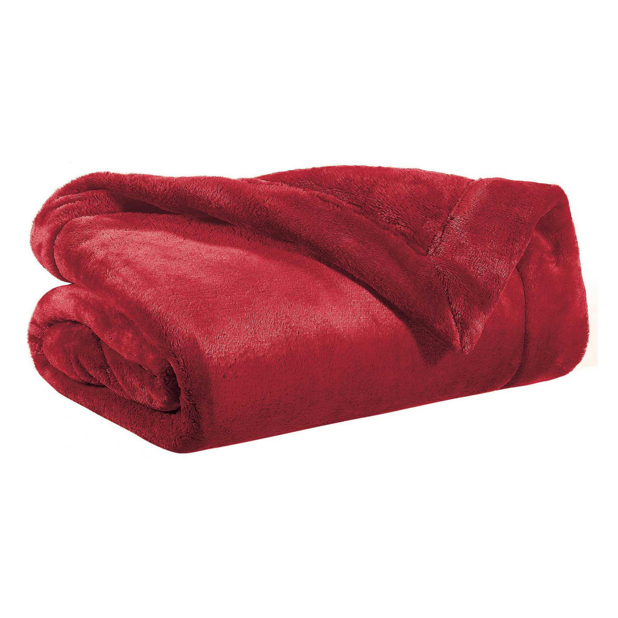 TENDER - Plaid  en polyester rubis 150 x 200