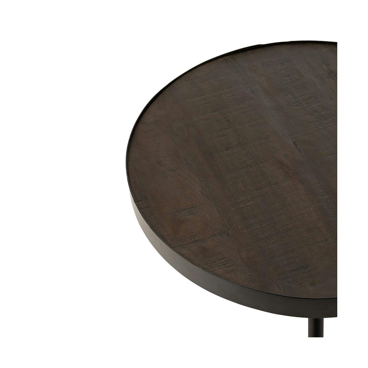 CHARLY - Table basse ronde en bois et métal