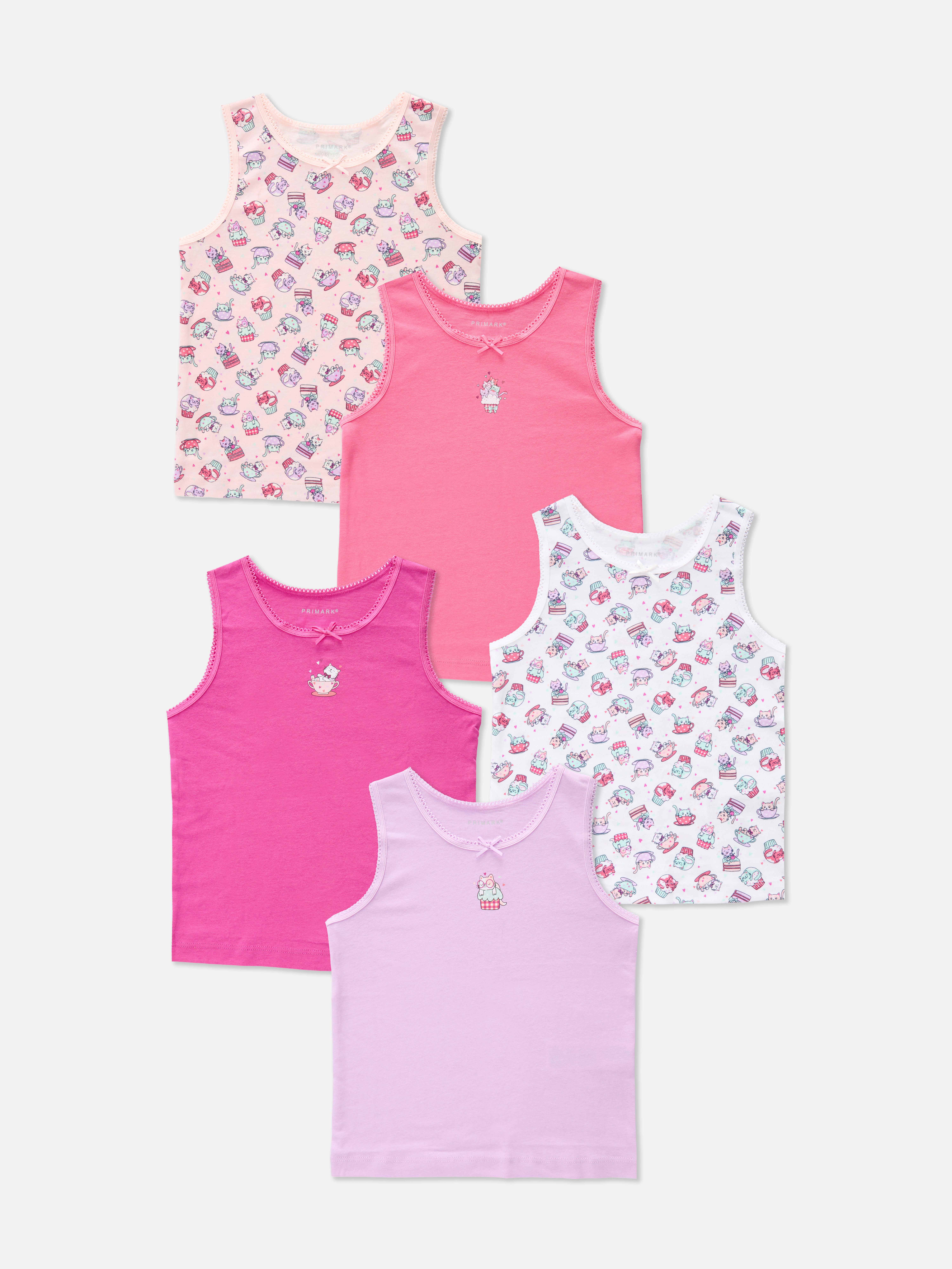 1.5-12yrs | 5pk Cupcake Cat Graphic Tanks