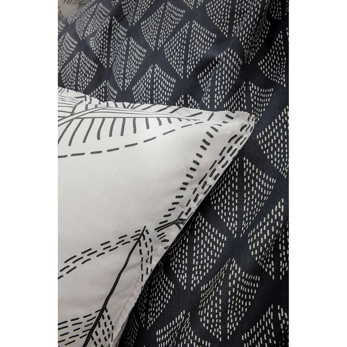 MAWIRA - Parure de lit zippée 2 personnes imprimé en Coton Blanc 240x260 cm