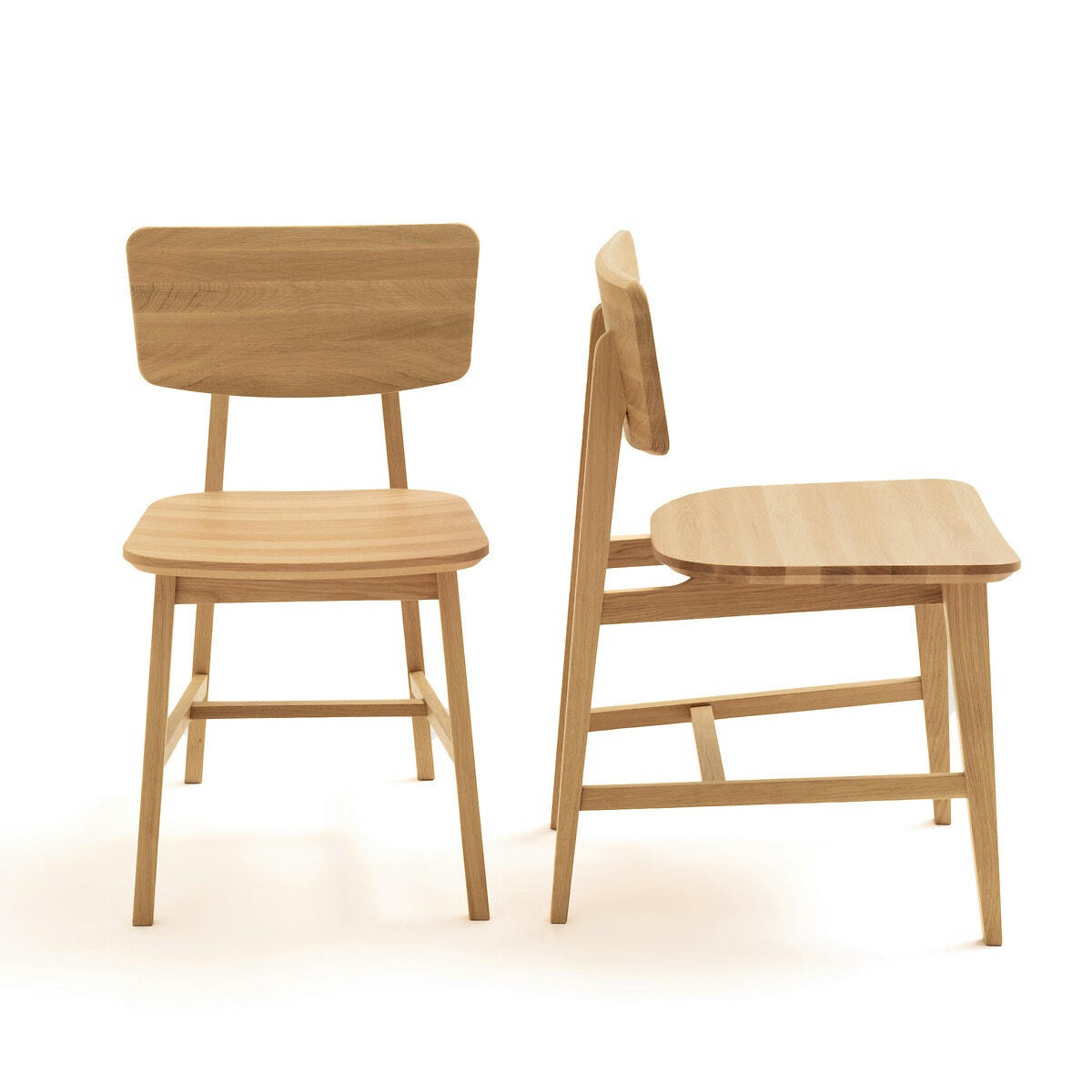 Lot de 2 chaises vintage chêne massif, Aya