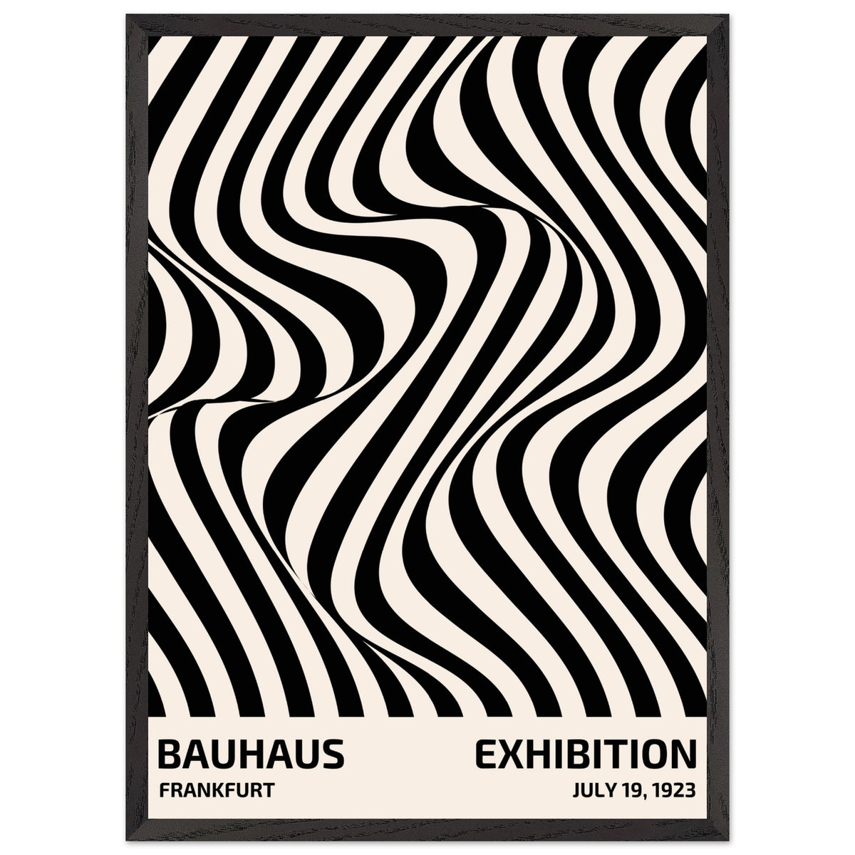 Artfulprints Poster met Lijst Bauhaus - Exhibition Frankfurt  - 50x70 cm - Zwart / Wit