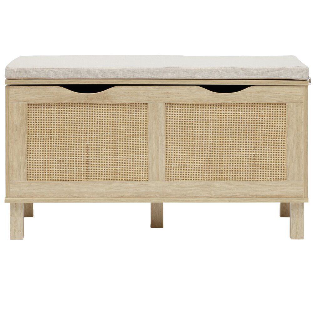 Banc coffre Kanna cannage rotin 80x35xH45cm