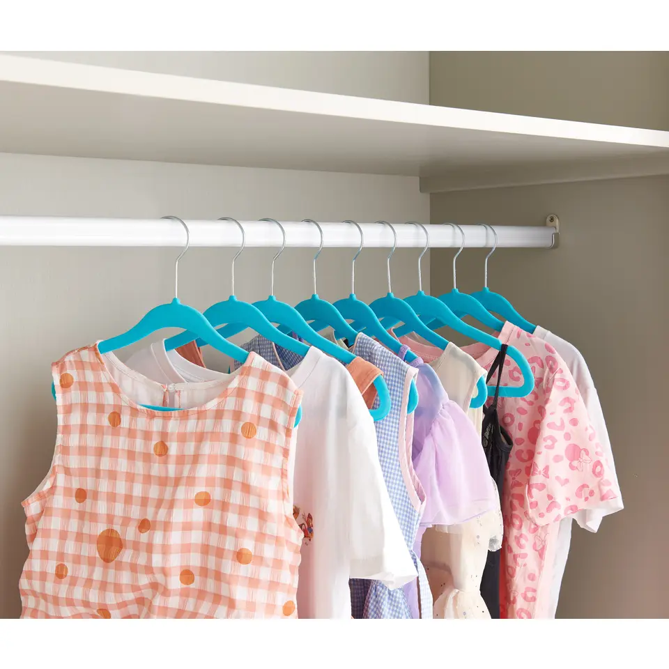20 Stuks Kledinghangers voor Kinderen - Fluweel - Blauw