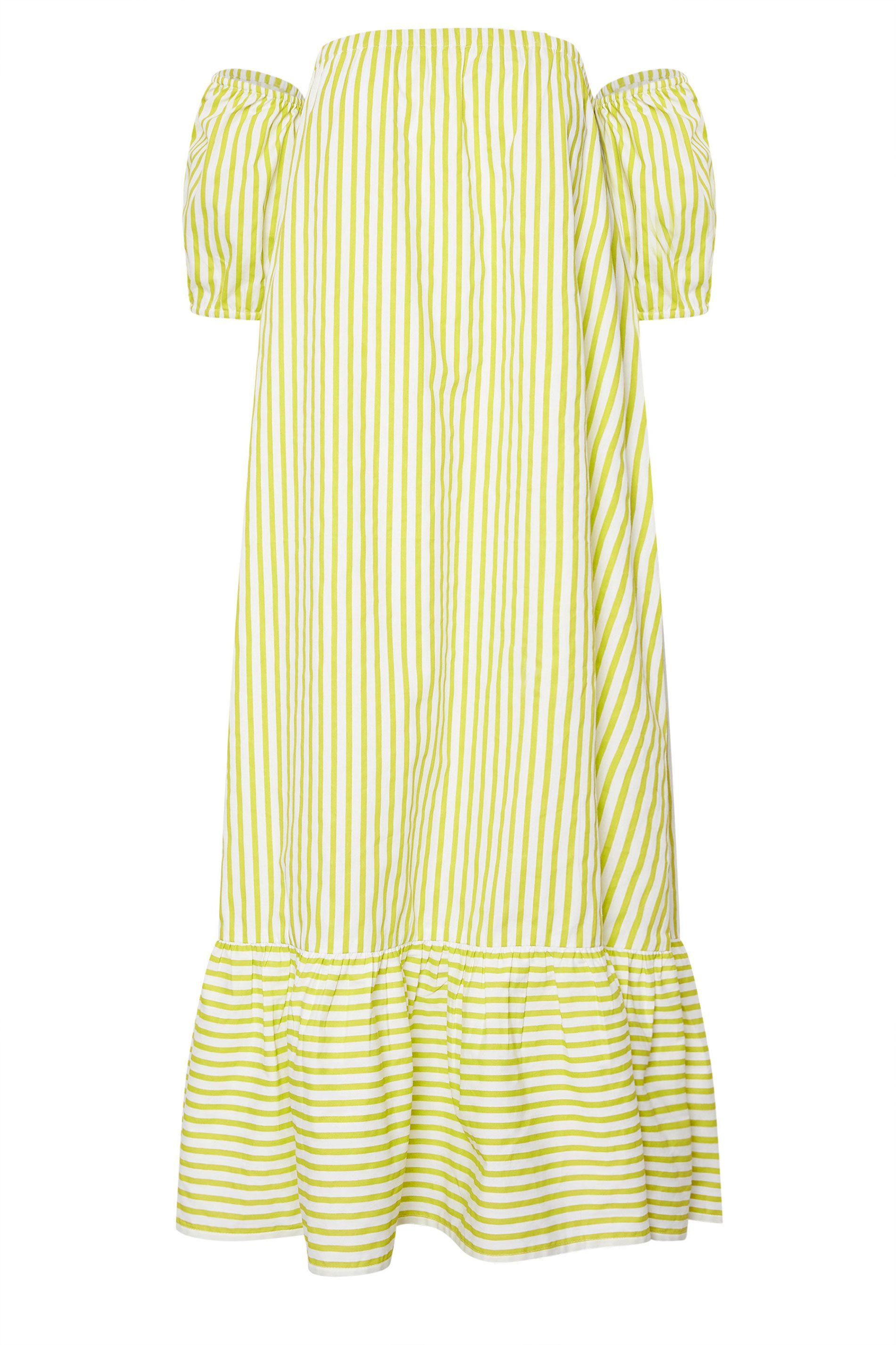 PixieGirl Petite Stripe Bardot Midaxi Dress