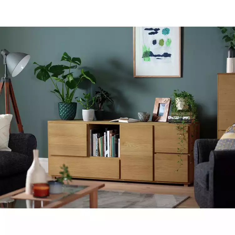 Habitat Block 1 Drawer Oak Sideboard - Natural