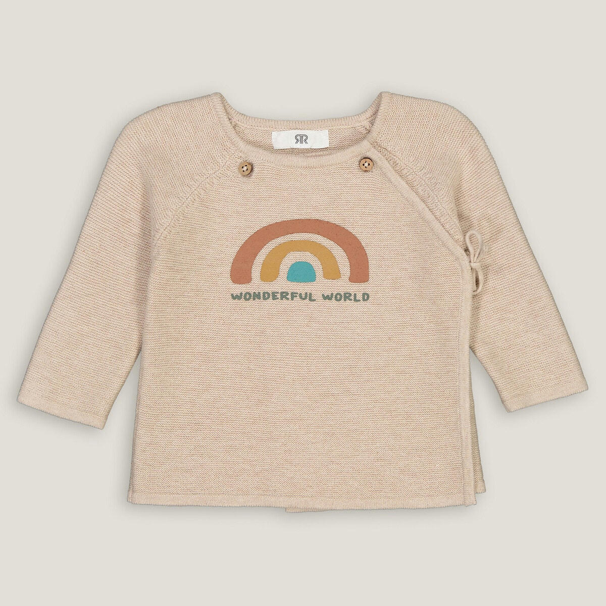 Brassière en tricot, motif arc-en-ciel devant