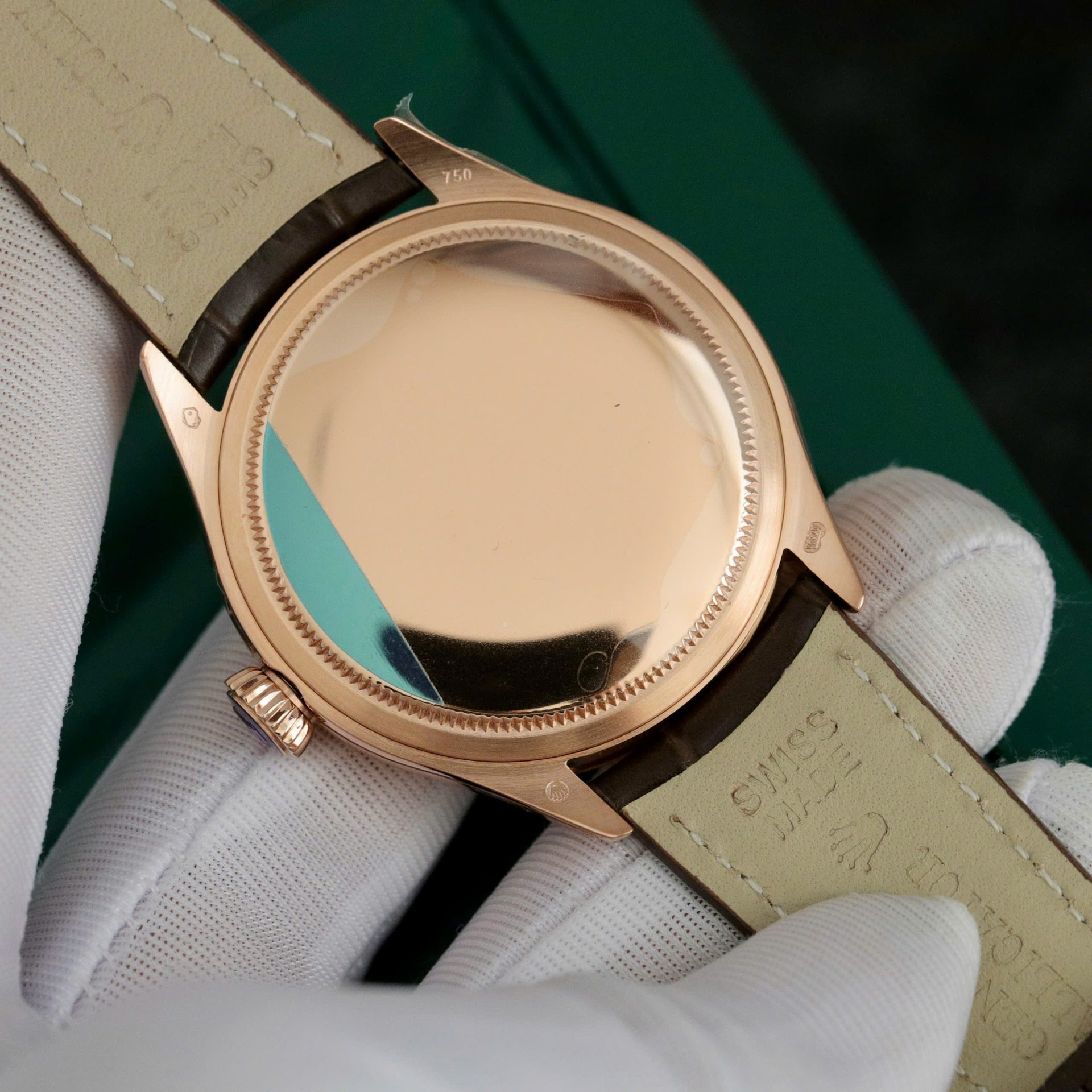 Rolex Cellini 50535-2 RG Plated White Dial 39mm Leather AAA Replica