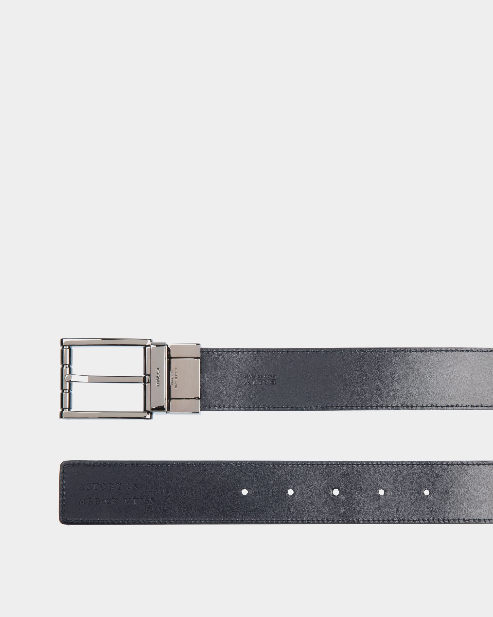 Astory 35 mm Verstellbarer Wendegürtel Aus Leder In Schwarz Und Navy Blue
