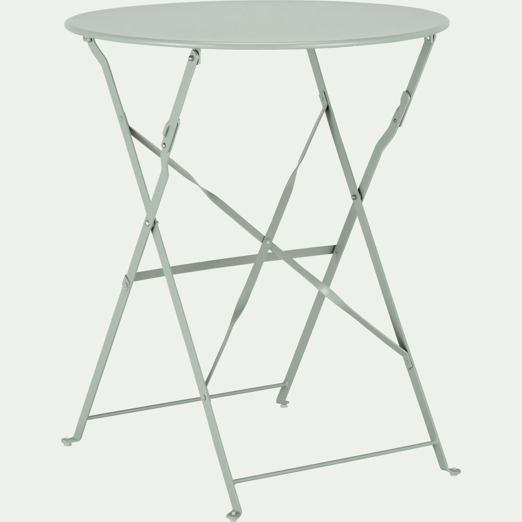 CERVIONE - Table de jardin pliante en acier - vert olivier (2 places)
