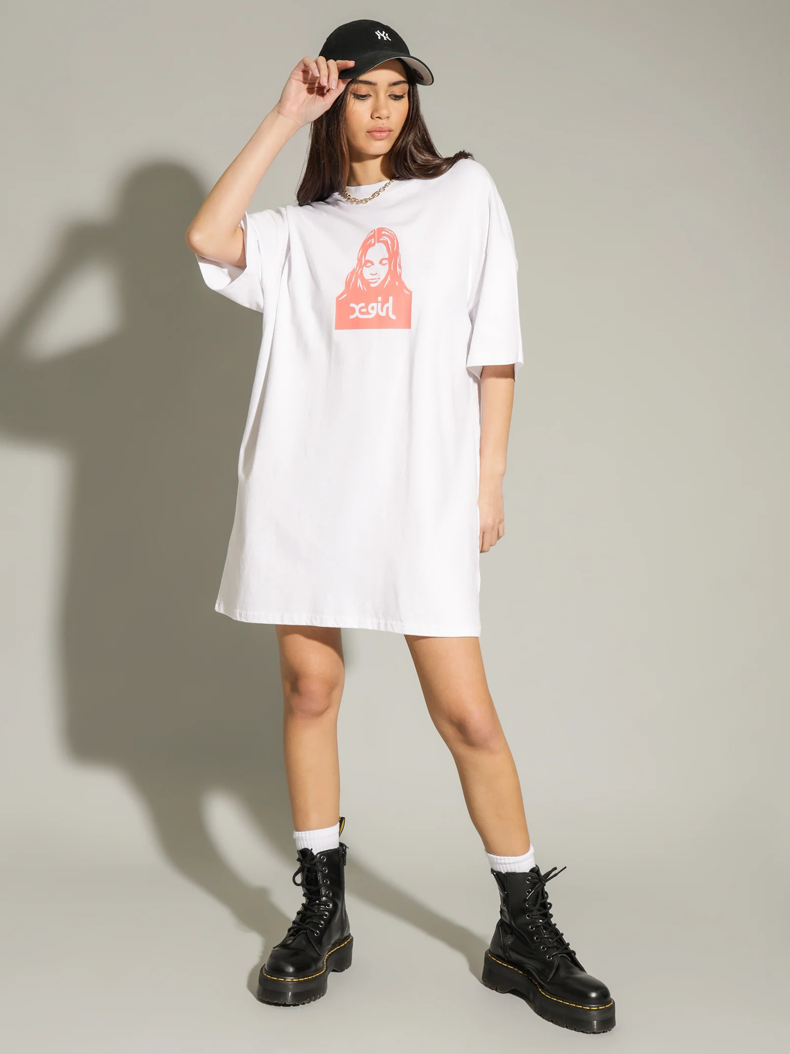 Face Oversized T-Shirt Dress