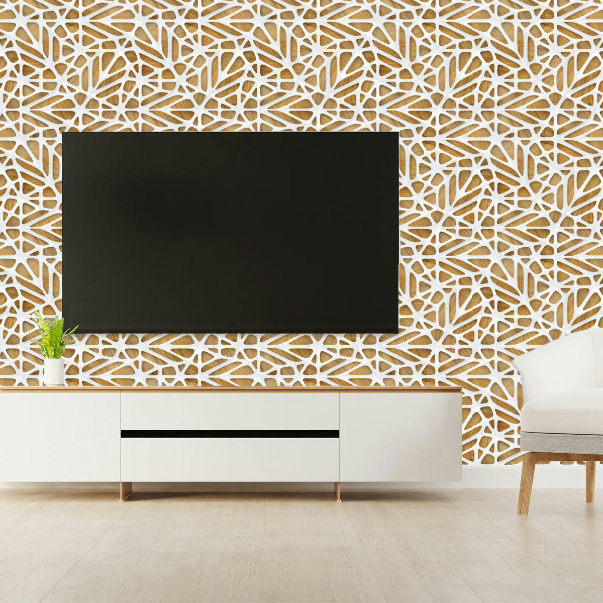 - Sticker effet papier peint bois design 30x30cm