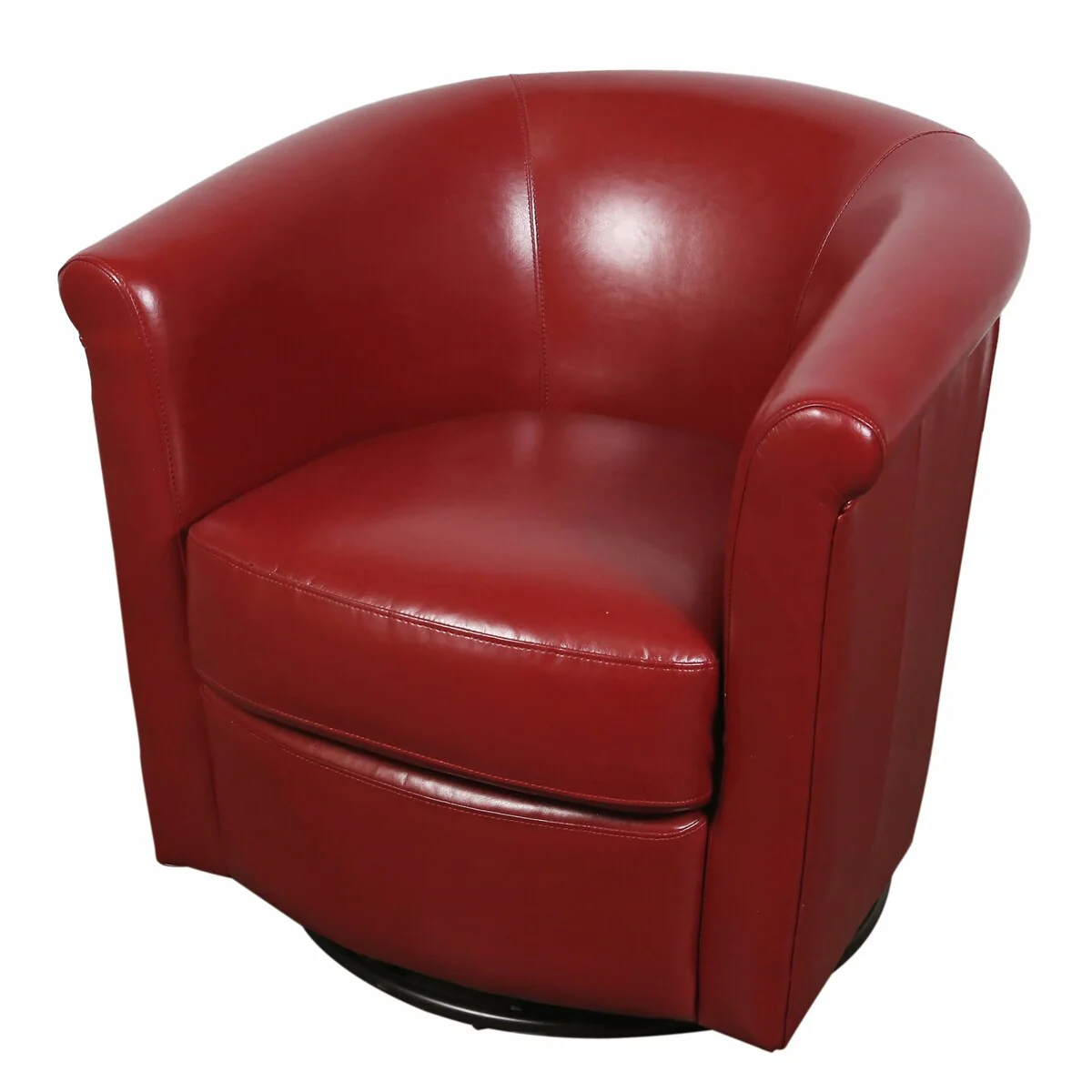 Porter Designs Marvel Contemporary Leather-Look Swivel Accent Chair, Red