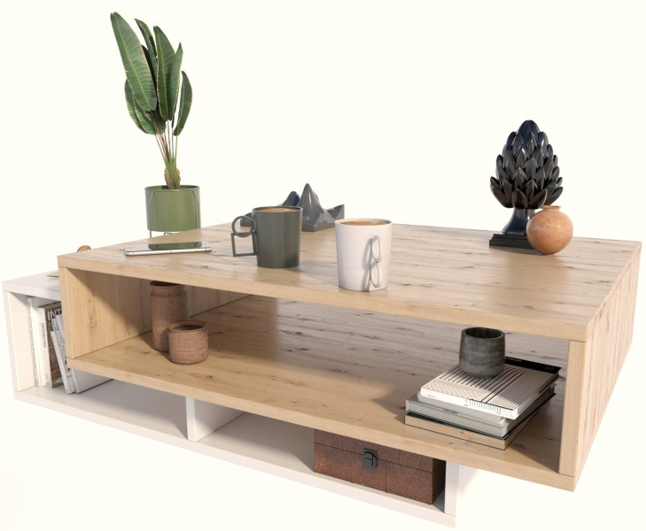 Ława stolik kawowy SARA artisan-biały loft retro