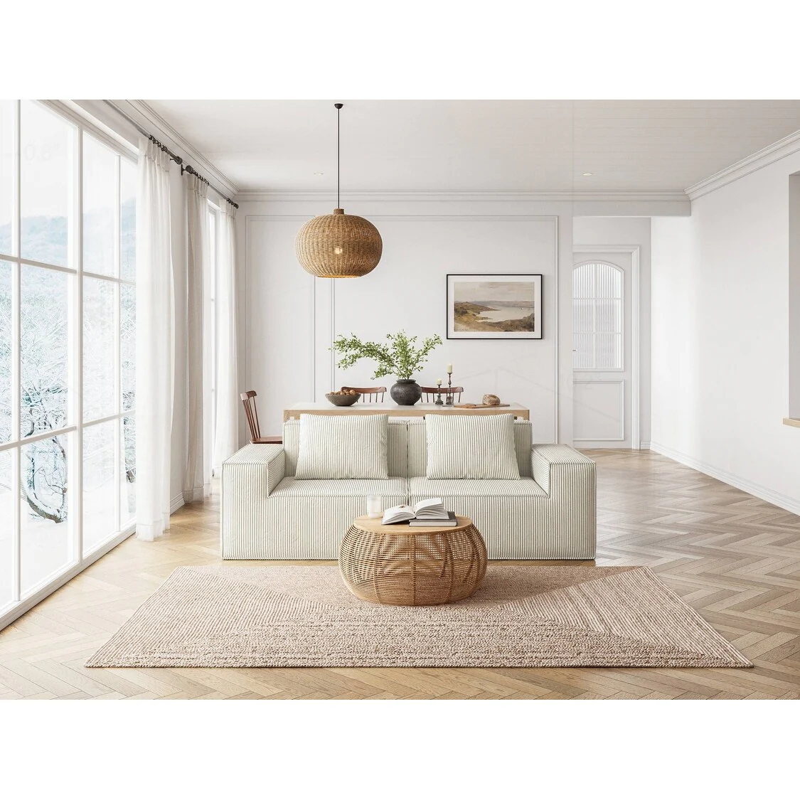 Versatile Modular Sofa with Plush Fabric and Transformable Design for Ultimate Comfort