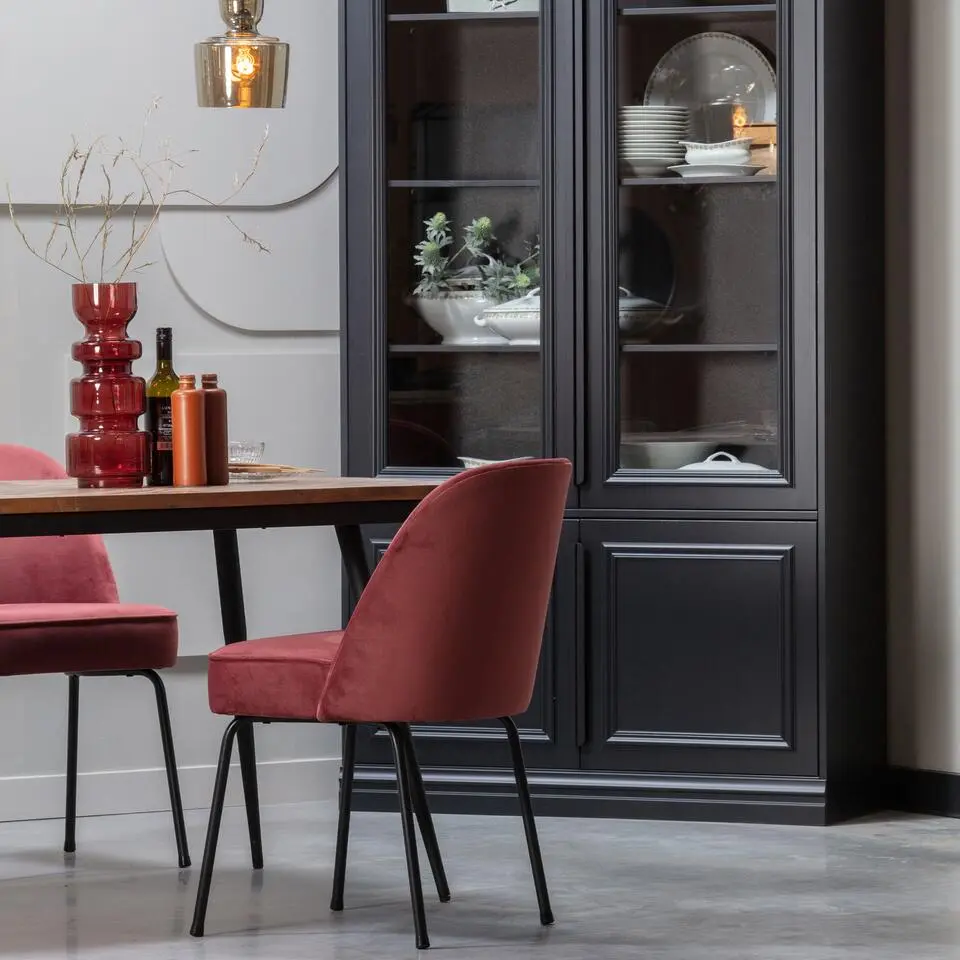 WOOOD Rhombic Eettafel - Hout/Metaal - Naturel - 76x220x90