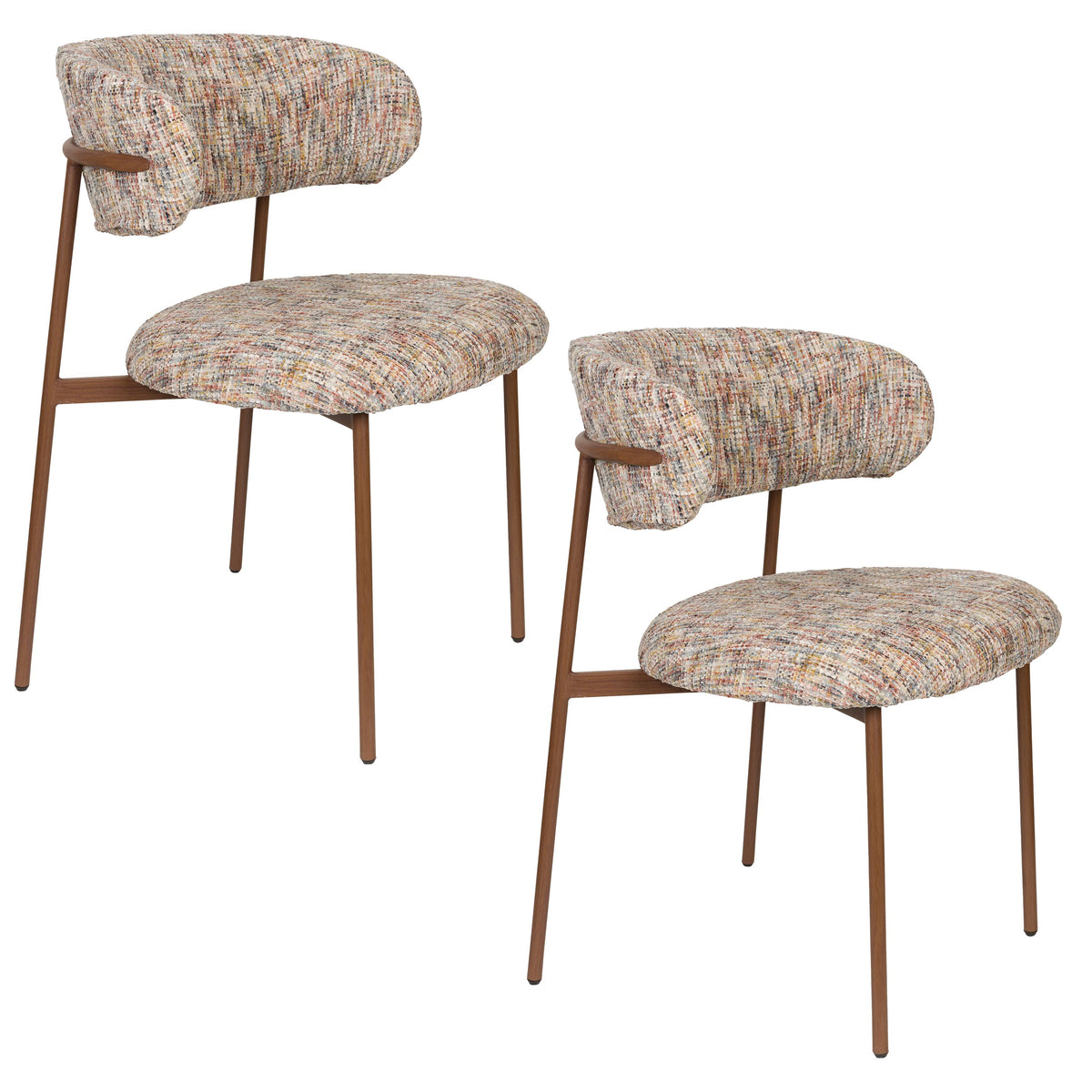 Housecraft Living Claes Eetkamerstoelen Gemêleerd Multi - Set van 2