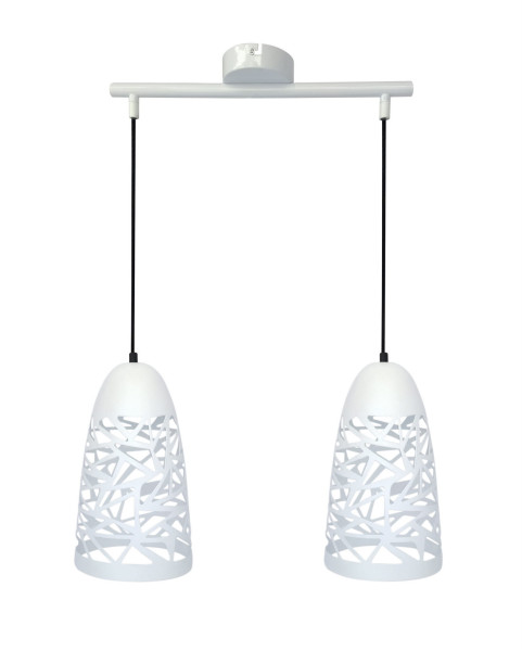 Lampa wisząca biała SABRIN 2xE27x60W wym: 120x40x15 cm Candellux