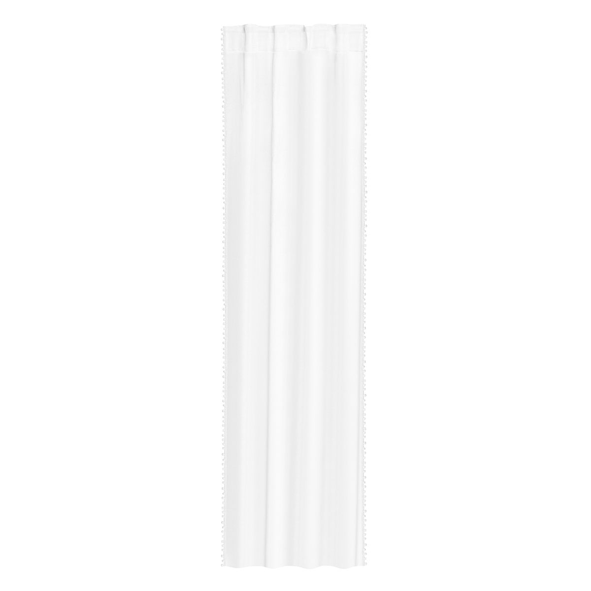 Firanka ADI z pomponikami biała 140x250 cm