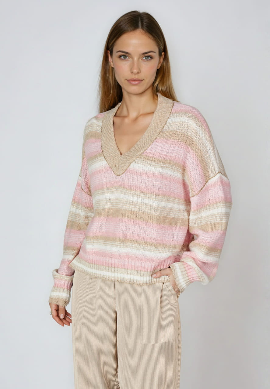 Pullover mit Pastell-Ringel