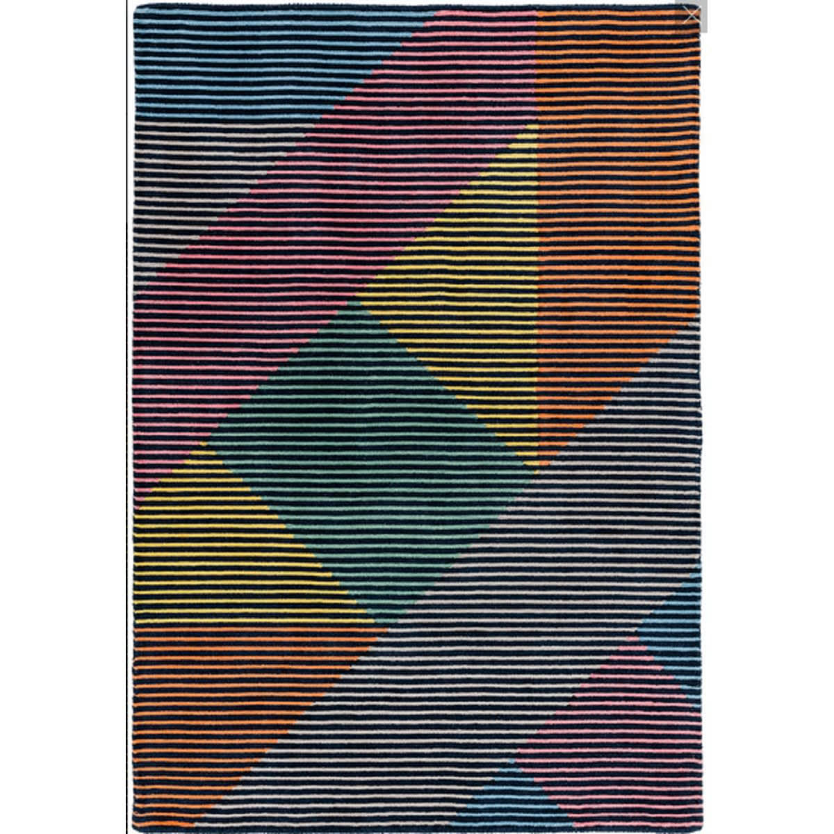 SLASH - Tapis de salon moderne en Laine Bleu 120x170 cm