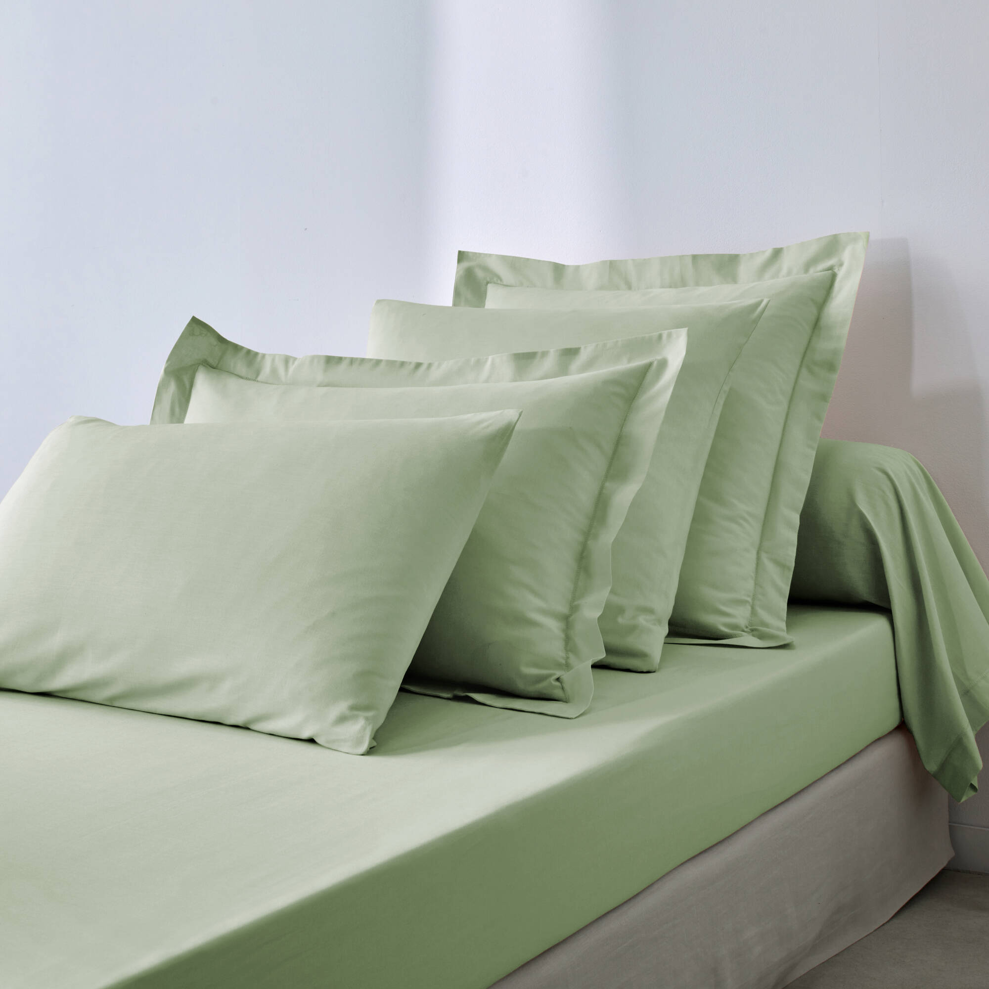 Drap-housse uni polyester - coton bonnet 32 cm