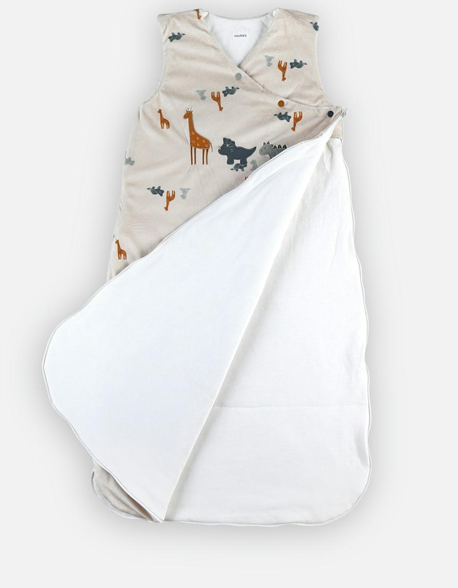 - Gigoteuse 100 cm imprimée en Veloudoux, beige