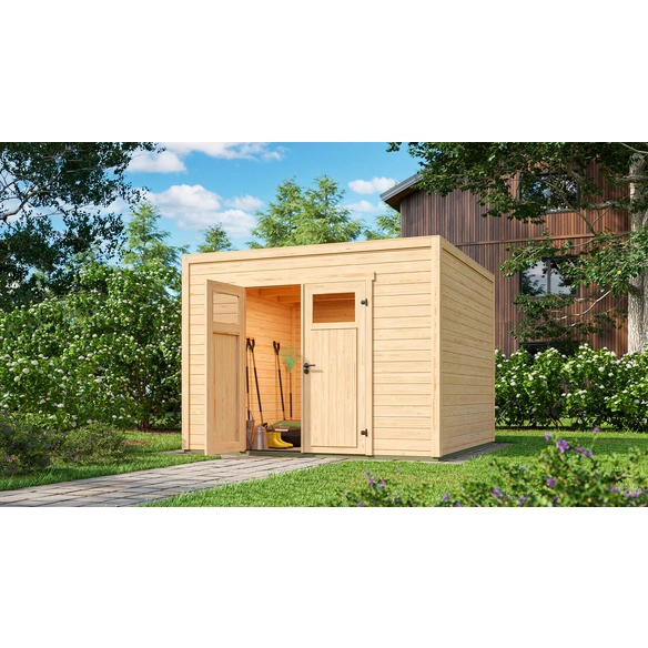 Gartenhaus, NIKA 3, 28 mm, 300 x 300, natur