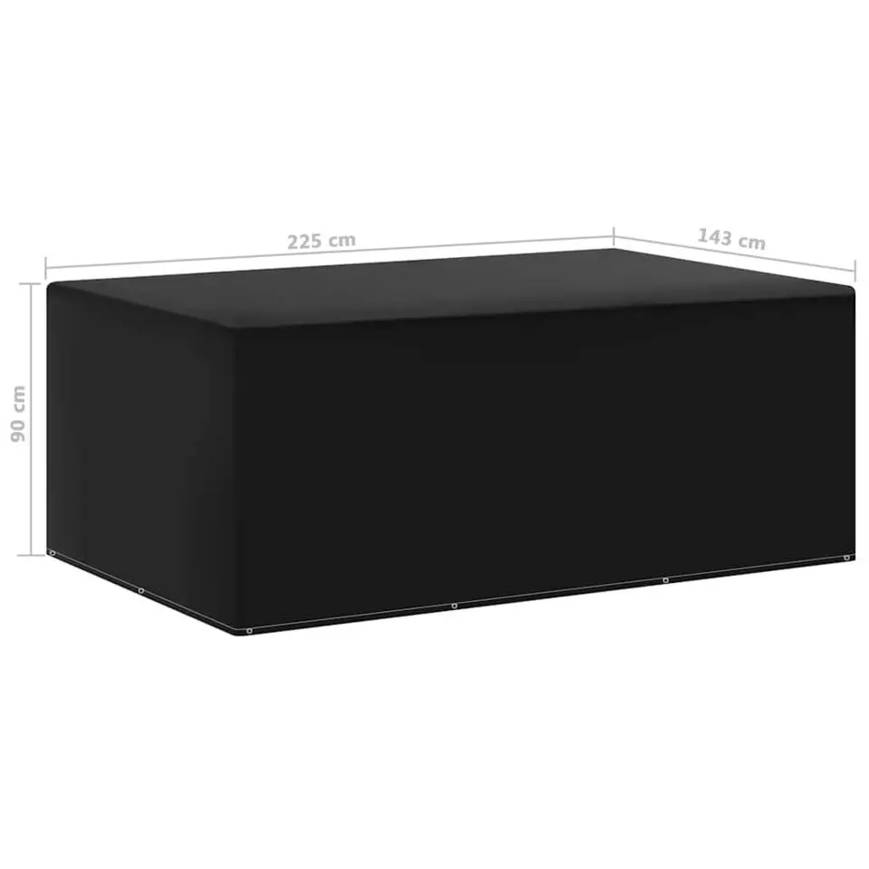 vidaXL - Tuinmeubel Hoes - Zwart - Polyetheen