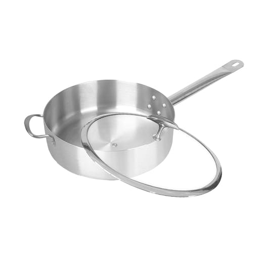 SOGA 28cm Stainless Steel Saucepan Sauce pan with Glass Lid and Helper Handle Triple Ply Base Cookware