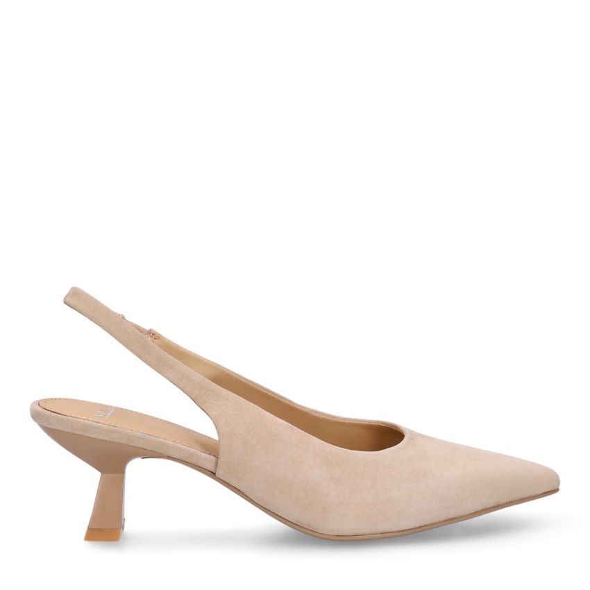 Manfield Taupe suède slingbacks
