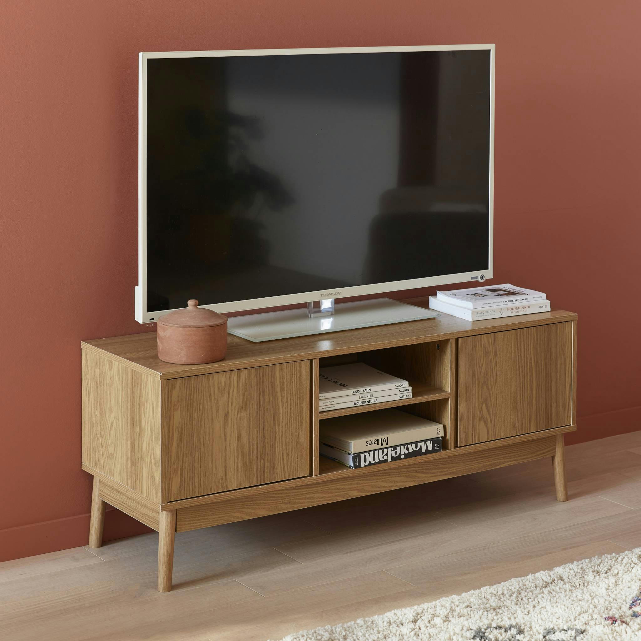 DUNE - Meuble tv décor bois 2 portes