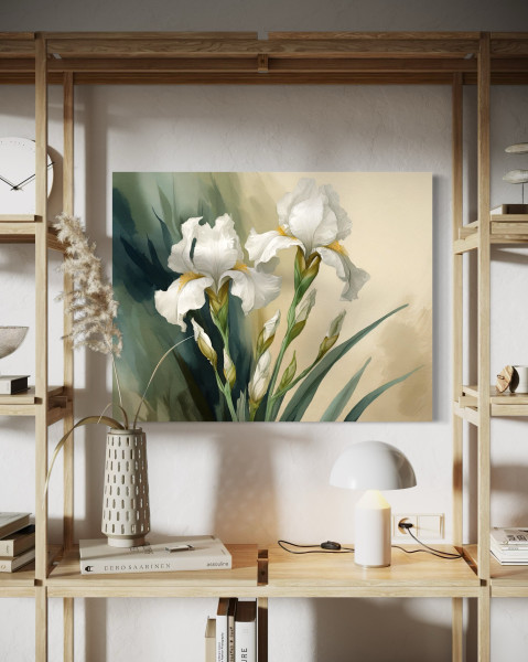Feeby Obraz na płótnie, Białe kwiaty akwarelowe 60x40