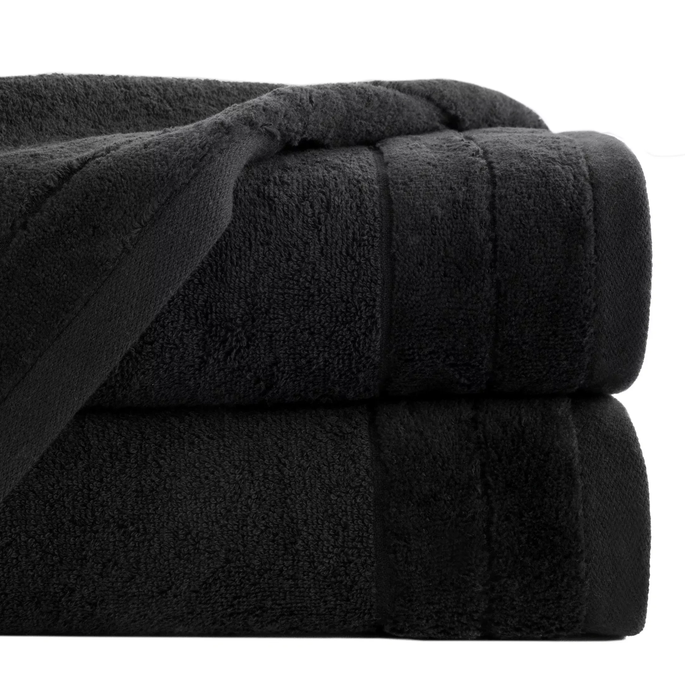 Ręcznik do rąk 30x50 cm bawełniany kolor czarny z welwetową bordiurą 500 g/m2 DAMLA