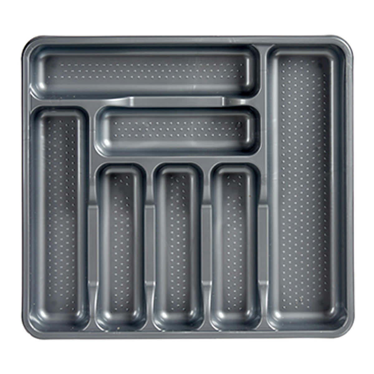 - Range-couverts en plastique gris 7 compartiments