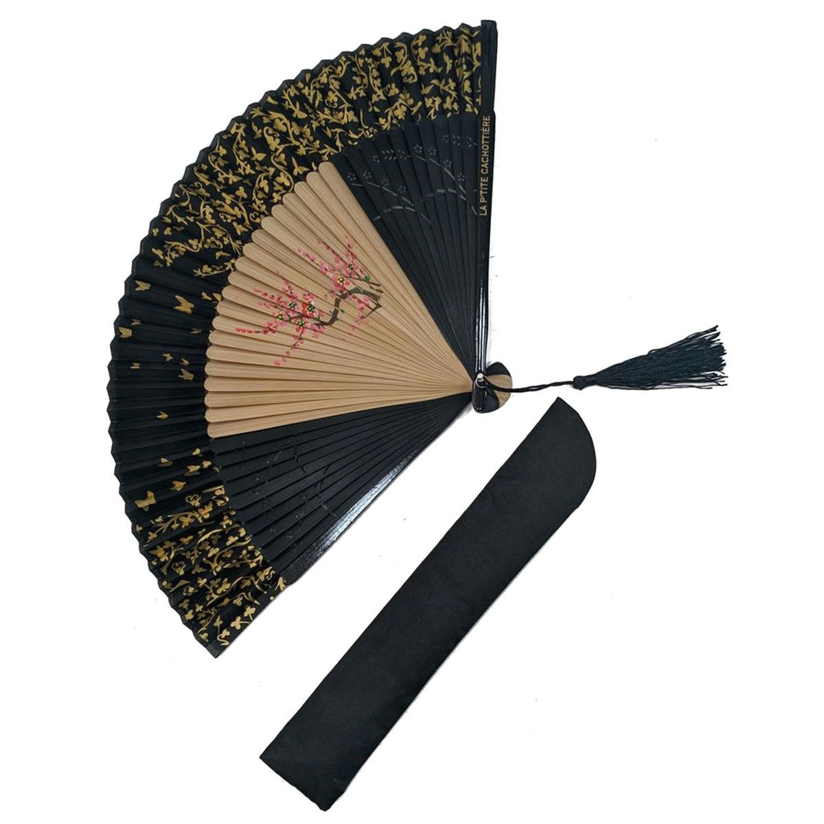 - Éventail décoratif et utilitaire noir