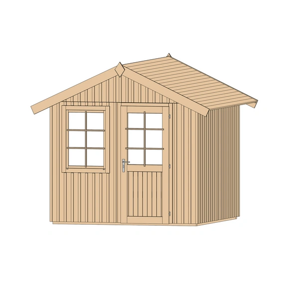 Gartenhaus »Schwedenhaus Gr.2«, Holz, BxHxT: 368 x 272 x 295 cm (Außenmaße inkl. Dachüberstand)