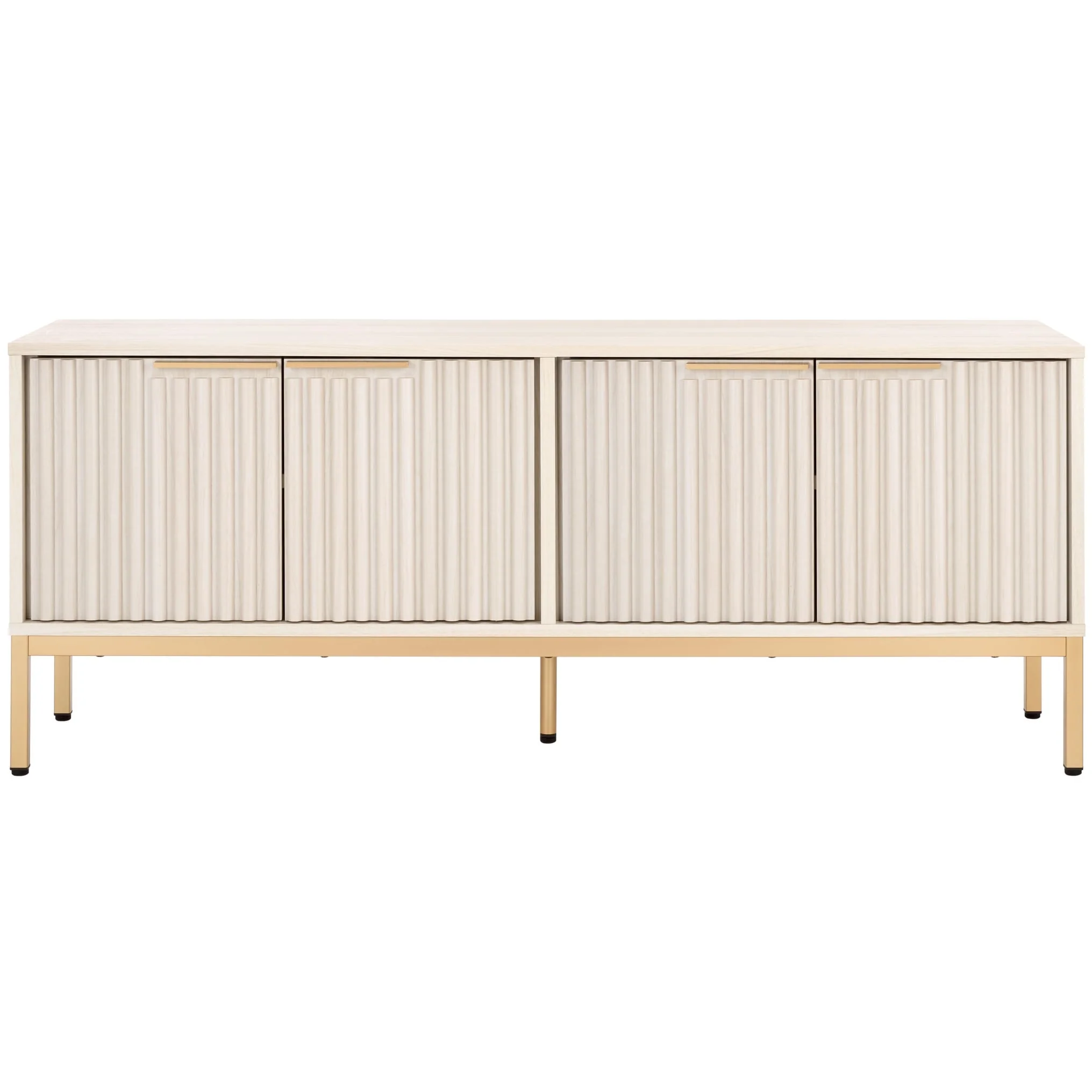 SAFAVIEH Deandra 4-Door Entertainment Media Stand (Fits Up To 65 Flatscreen TV) - 60.8 In. x 17.7 In. x 24.6 In. - 61Wx18Dx25H