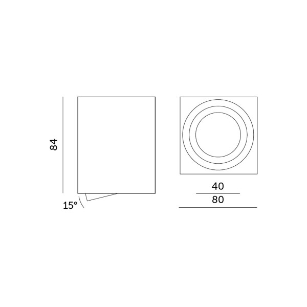 Spot kwadratowy biały OH37 1xGU10x35W wym:8,4x8x8cm IP20 Kobi