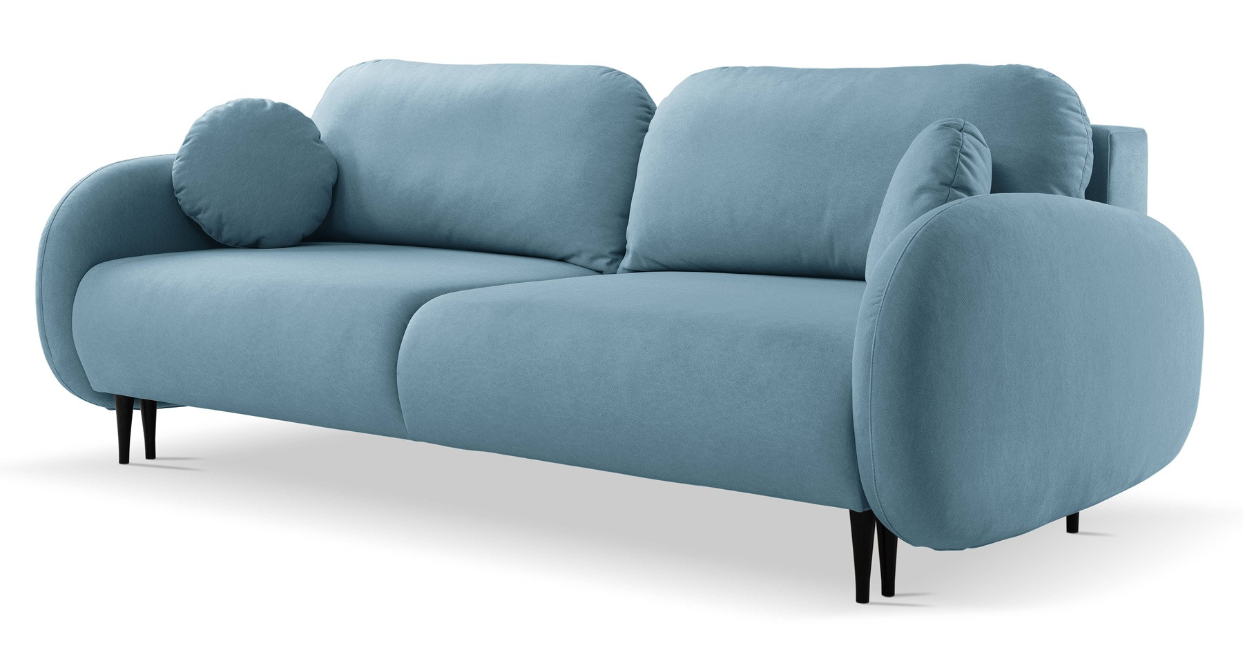 Nowoczesna sofa z funkcją spania SOFTI - Niebieska