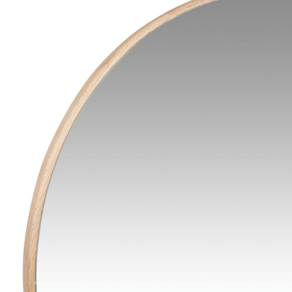 ADANA - Miroir rond en bois de chêne beige D60