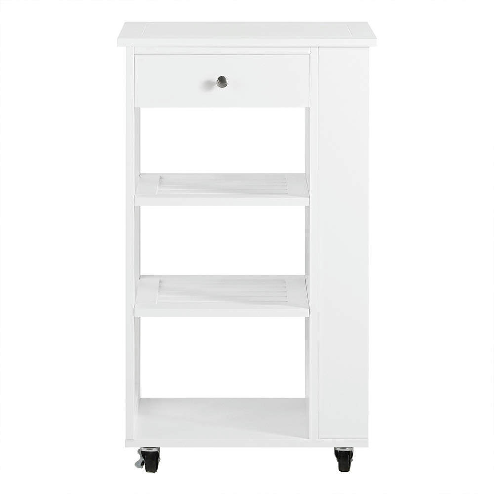 - Desserte à roulettes en bois blanc