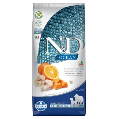Farmina N&D Grain Free Ocean Cod, Pumpkin & Orange Medium & Maxi